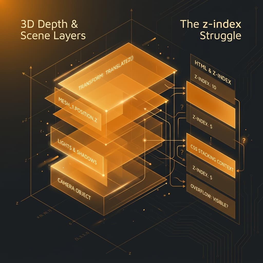 The Great Z-Index Struggle: 3D vs. HTML